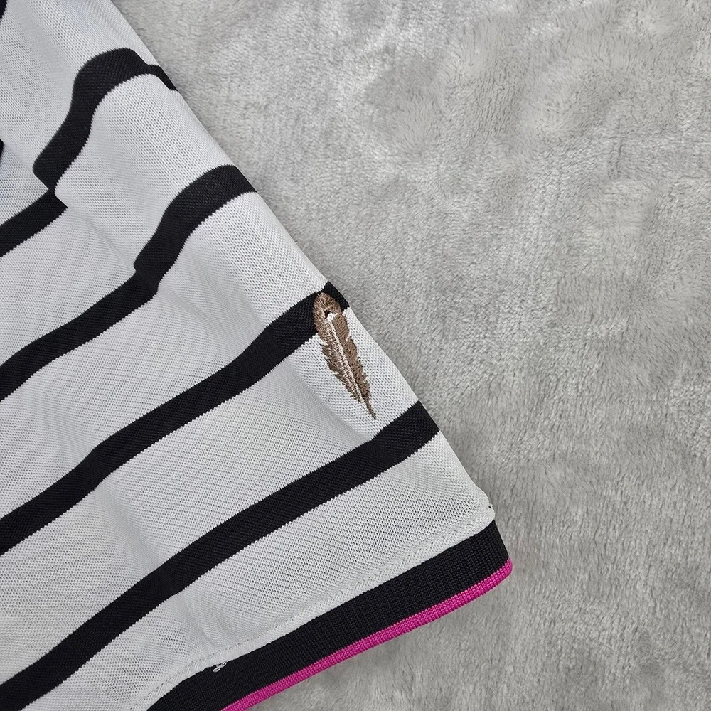 G/FORE Black and White Striped Polo Shirt - Picture 4 of 9